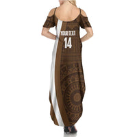 Bula Fiji Football Custom Summer Maxi Dress One Vanua One Team Tapa Pattern LT14 - Polynesian Pride