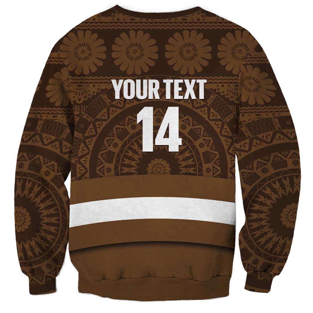 Bula Fiji Football Custom Sweatshirt One Vanua One Team Tapa Pattern LT14 - Polynesian Pride