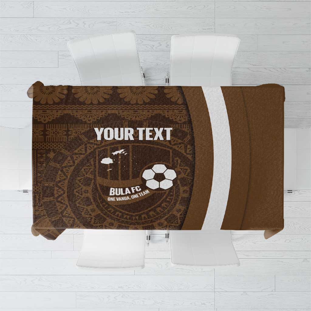 Bula Fiji Football Custom Tablecloth One Vanua One Team Tapa Pattern LT14 Brown - Polynesian Pride