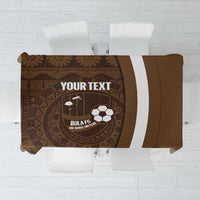 Bula Fiji Football Custom Tablecloth One Vanua One Team Tapa Pattern LT14 Brown - Polynesian Pride