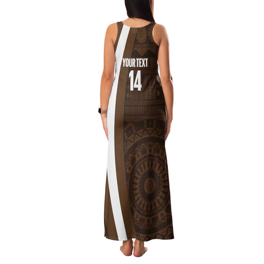 Bula Fiji Football Custom Tank Maxi Dress One Vanua One Team Tapa Pattern LT14 - Polynesian Pride