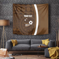 Bula Fiji Football Custom Tapestry One Vanua One Team Tapa Pattern LT14 Brown - Polynesian Pride