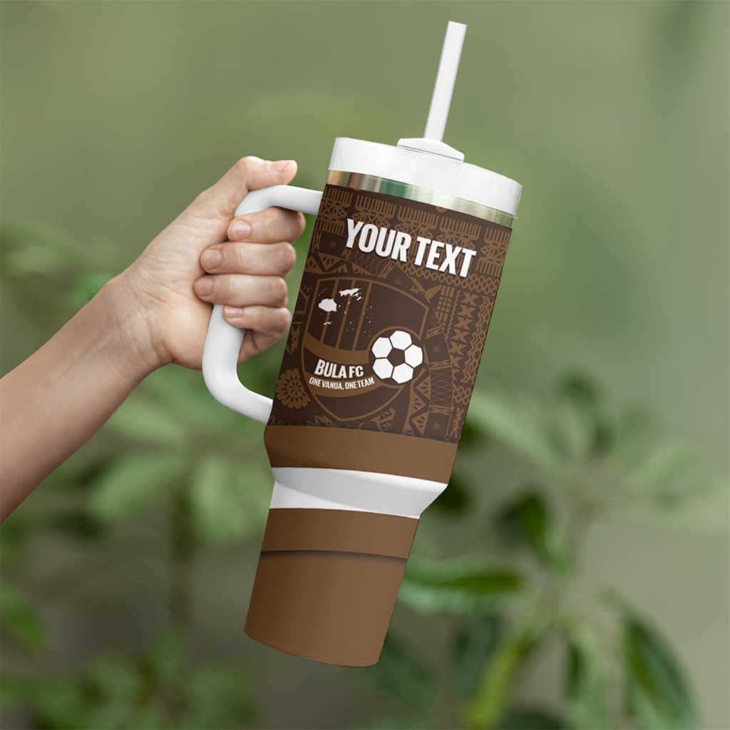 Bula Fiji Football Custom Tumbler With Handle One Vanua One Team Tapa Pattern LT14 - Polynesian Pride