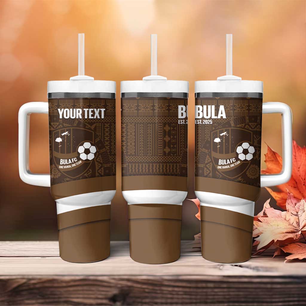 Bula Fiji Football Custom Tumbler With Handle One Vanua One Team Tapa Pattern LT14 - Polynesian Pride