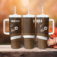 Bula Fiji Football Custom Tumbler With Handle One Vanua One Team Tapa Pattern LT14 - Polynesian Pride