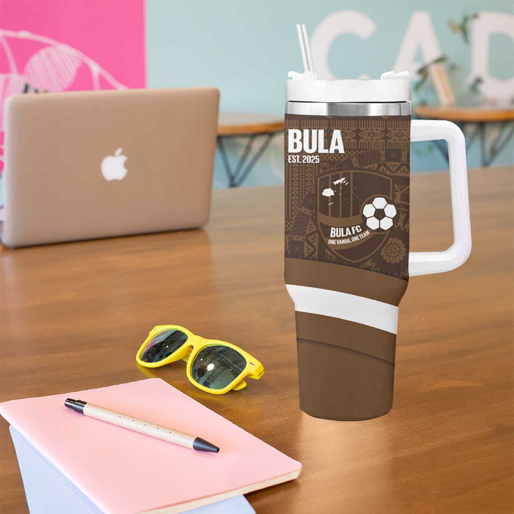 Bula Fiji Football Custom Tumbler With Handle One Vanua One Team Tapa Pattern LT14 - Polynesian Pride