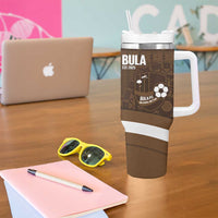 Bula Fiji Football Custom Tumbler With Handle One Vanua One Team Tapa Pattern LT14 - Polynesian Pride