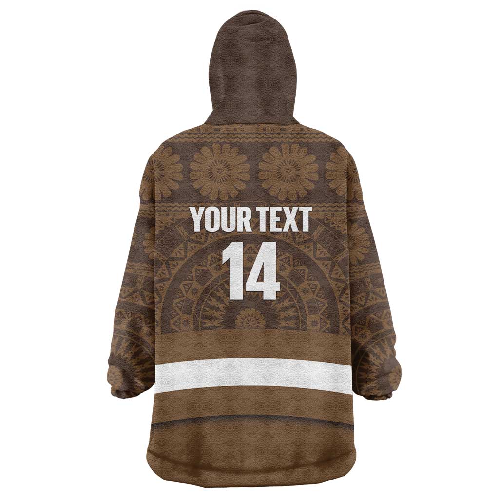 Bula Fiji Football Custom Wearable Blanket Hoodie One Vanua One Team Tapa Pattern LT14 - Polynesian Pride
