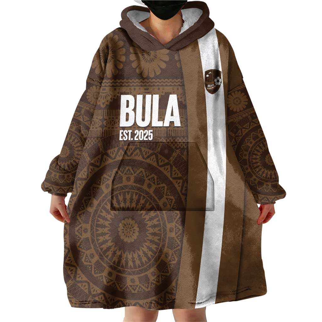 Bula Fiji Football Custom Wearable Blanket Hoodie One Vanua One Team Tapa Pattern LT14 - Polynesian Pride