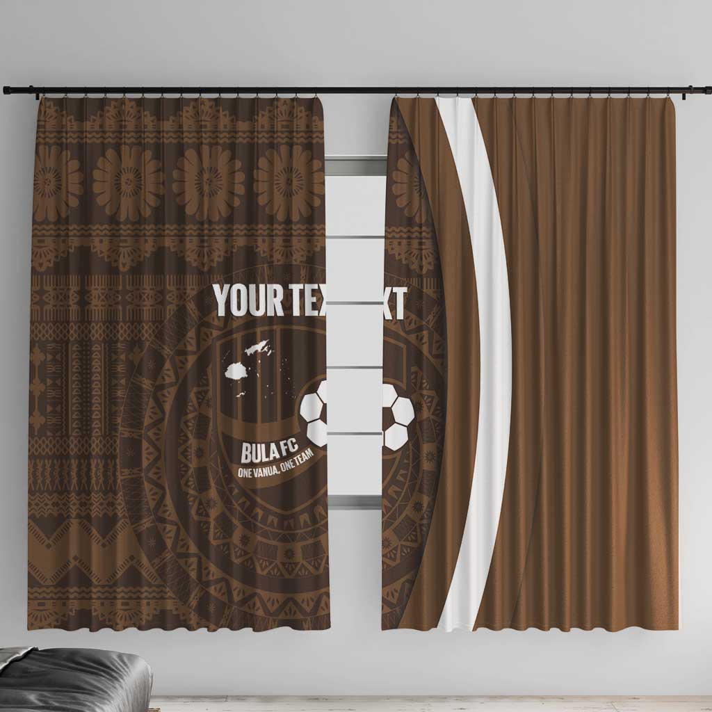 Bula Fiji Football Custom Window Curtain One Vanua One Team Tapa Pattern
