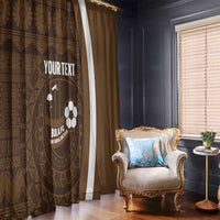 Bula Fiji Football Custom Window Curtain One Vanua One Team Tapa Pattern
