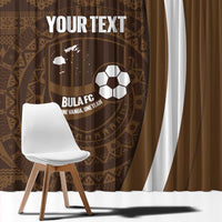 Bula Fiji Football Custom Window Curtain One Vanua One Team Tapa Pattern