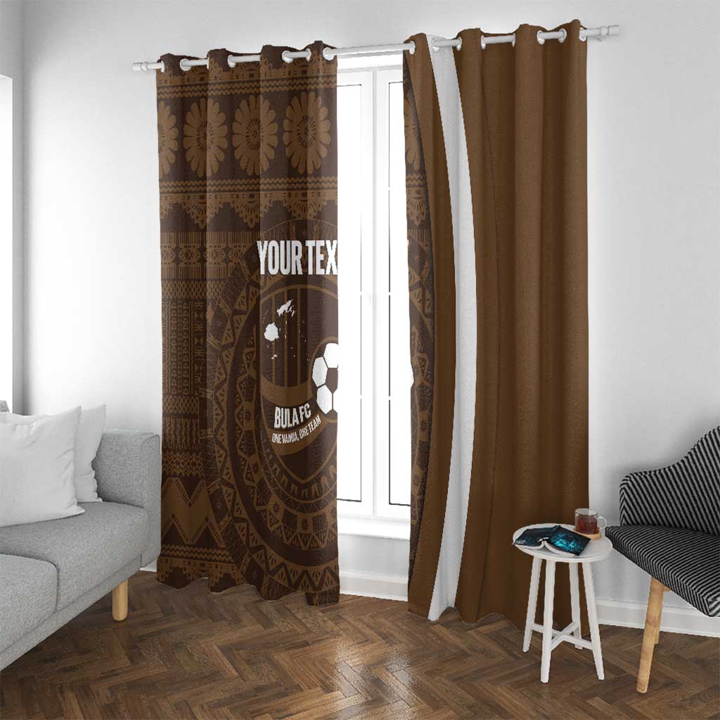 Bula Fiji Football Custom Window Curtain One Vanua One Team Tapa Pattern