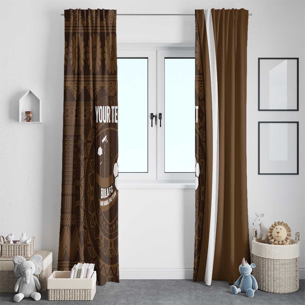 Bula Fiji Football Custom Window Curtain One Vanua One Team Tapa Pattern