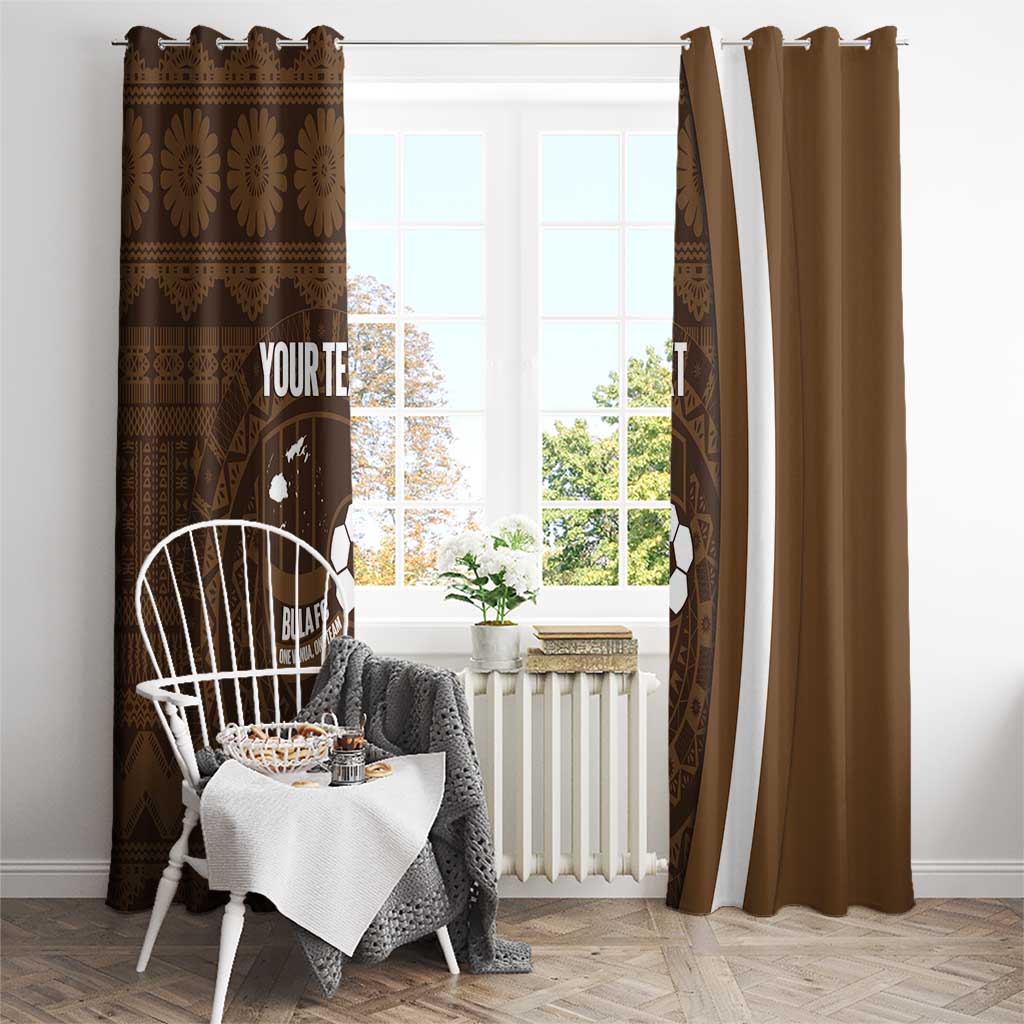 Bula Fiji Football Custom Window Curtain One Vanua One Team Tapa Pattern