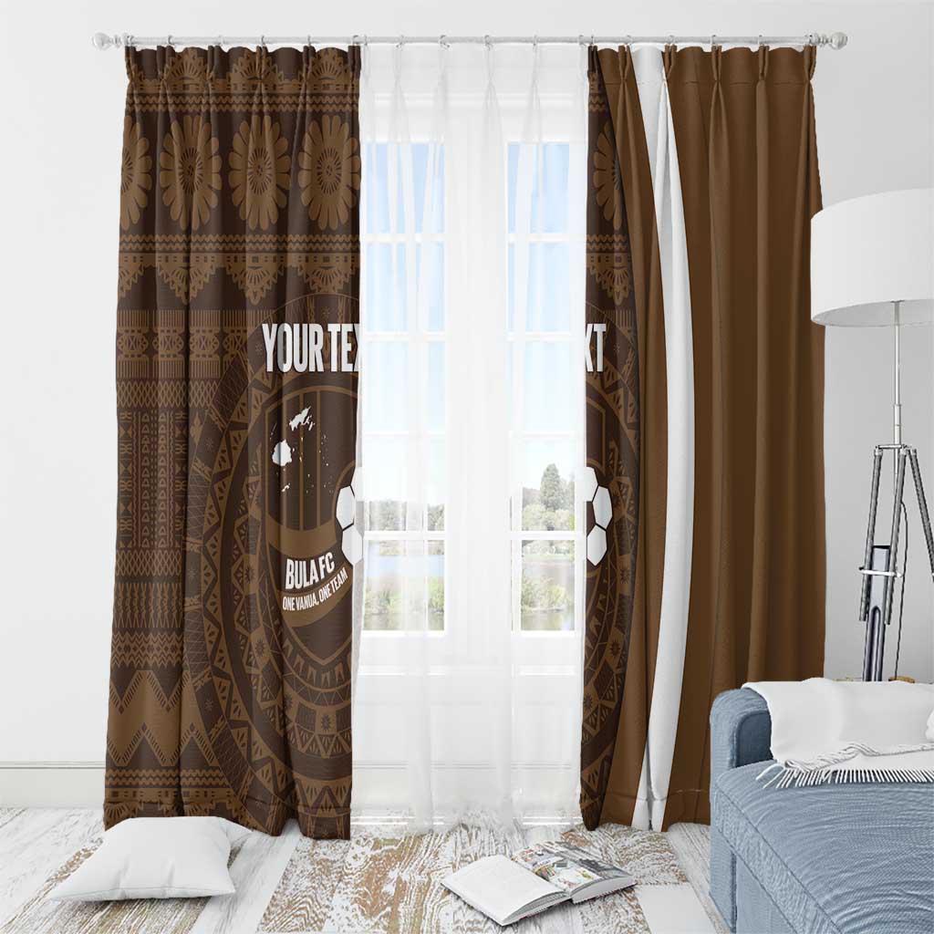 Bula Fiji Football Custom Window Curtain One Vanua One Team Tapa Pattern