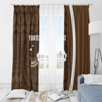 Bula Fiji Football Custom Window Curtain One Vanua One Team Tapa Pattern