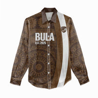 Bula Fiji Football Custom Women Casual Shirt One Vanua One Team Tapa Pattern