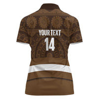 Bula Fiji Football Custom Women Polo Shirt One Vanua One Team Tapa Pattern LT14 - Polynesian Pride