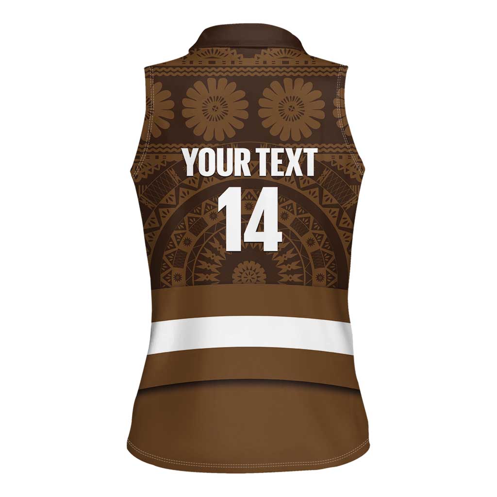 Bula Fiji Football Custom Women Sleeveless Polo Shirt One Vanua One Team Tapa Pattern LT14 - Polynesian Pride