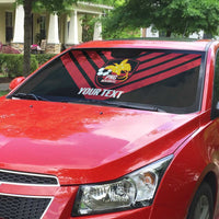 Hekari Papua New Guinea Football Custom Auto Sun Shade Go PNG Red Army LT14 - Polynesian Pride