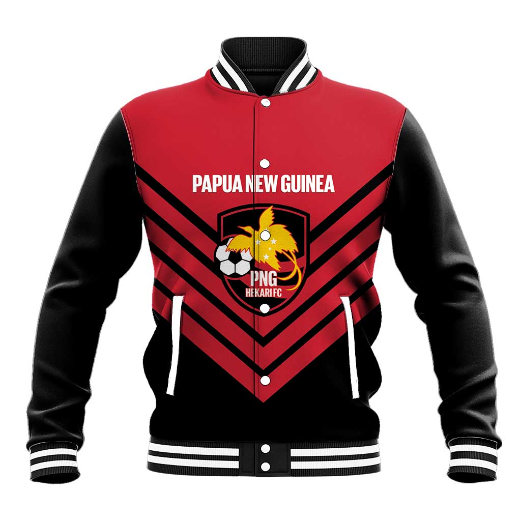 Hekari Papua New Guinea Football Custom Baseball Jacket Go PNG Red Army