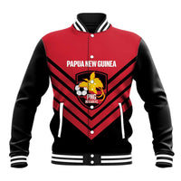 Hekari Papua New Guinea Football Custom Baseball Jacket Go PNG Red Army