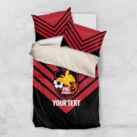 Hekari Papua New Guinea Football Custom Bedding Set Go PNG Red Army LT14 US Twin 172cm x 218cm Red - Polynesian Pride