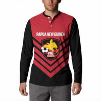 Hekari Papua New Guinea Football Custom Button Sweatshirt Go PNG Red Army