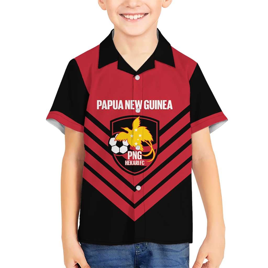 Hekari Papua New Guinea Football Custom Family Matching Off The Shoulder Long Sleeve Dress and Hawaiian Shirt Go PNG Red Army