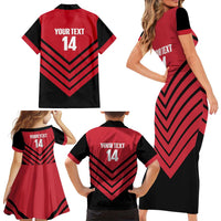 Hekari Papua New Guinea Football Custom Family Matching Short Sleeve Bodycon Dress and Hawaiian Shirt Go PNG Red Army