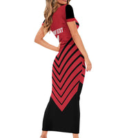 Hekari Papua New Guinea Football Custom Family Matching Short Sleeve Bodycon Dress and Hawaiian Shirt Go PNG Red Army