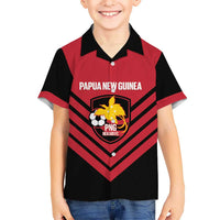 Hekari Papua New Guinea Football Custom Family Matching Short Sleeve Bodycon Dress and Hawaiian Shirt Go PNG Red Army