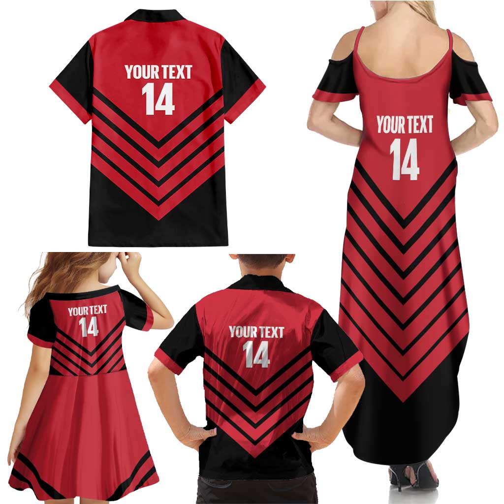 Hekari Papua New Guinea Football Custom Family Matching Summer Maxi Dress and Hawaiian Shirt Go PNG Red Army
