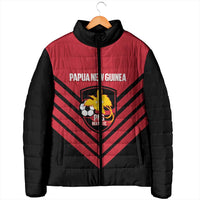 Hekari Papua New Guinea Football Custom Padded Jacket Go PNG Red Army LT14 - Polynesian Pride
