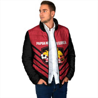 Hekari Papua New Guinea Football Custom Padded Jacket Go PNG Red Army LT14 - Polynesian Pride