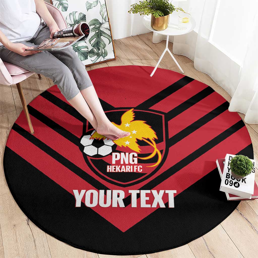 Hekari Papua New Guinea Football Custom Round Carpet Go PNG Red Army LT14 - Polynesian Pride