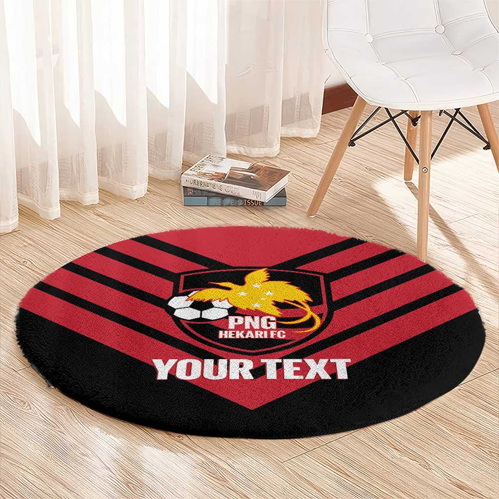 Hekari Papua New Guinea Football Custom Round Carpet Go PNG Red Army LT14 - Polynesian Pride