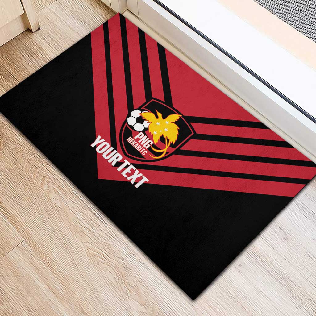 Hekari Papua New Guinea Football Custom Rubber Doormat Go PNG Red Army