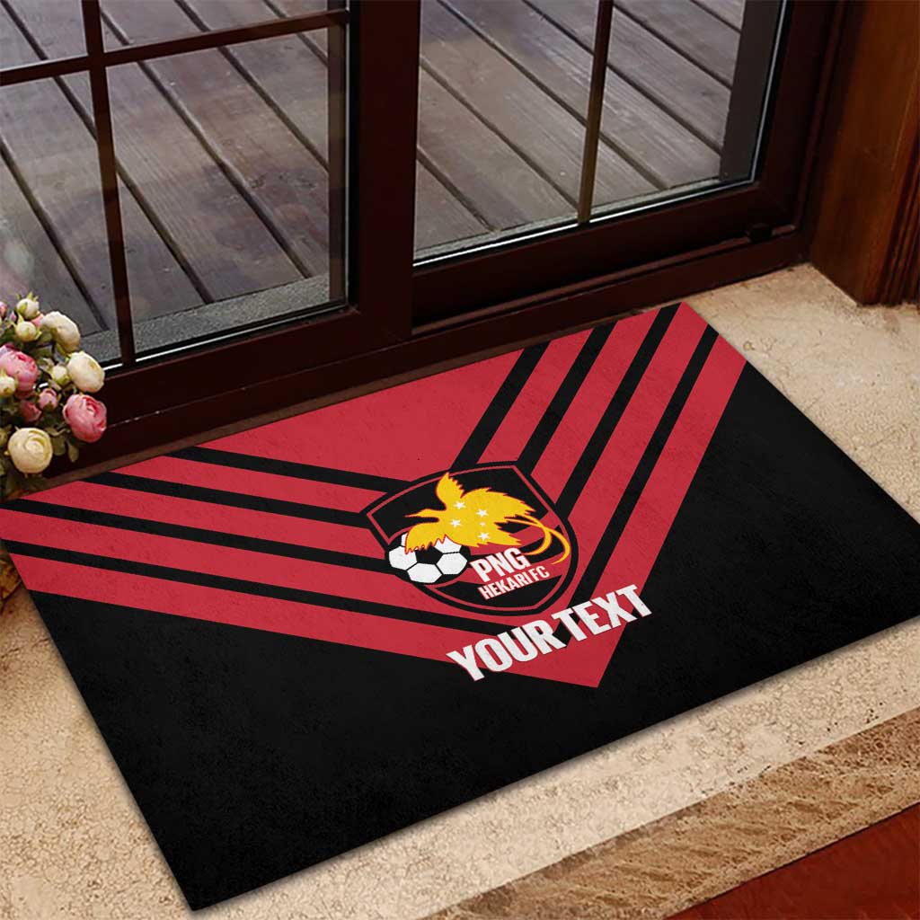 Hekari Papua New Guinea Football Custom Rubber Doormat Go PNG Red Army