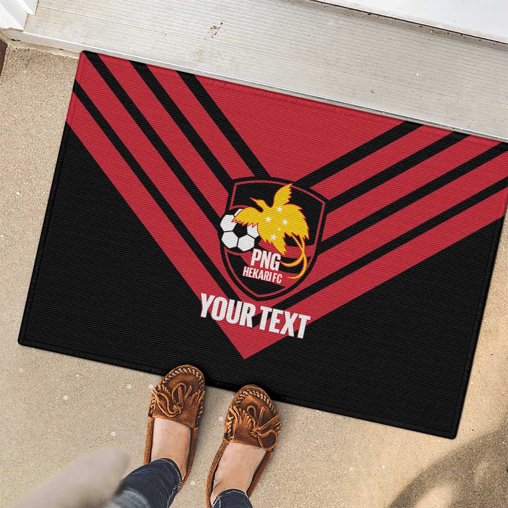 Hekari Papua New Guinea Football Custom Rubber Doormat Go PNG Red Army