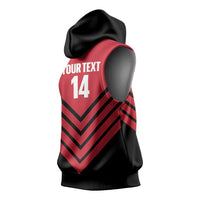 Hekari Papua New Guinea Football Custom Sleeveless Hoodie Go PNG Red Army