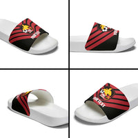Hekari Papua New Guinea Football Custom Slide Sandals Go PNG Red Army LT14 - Polynesian Pride