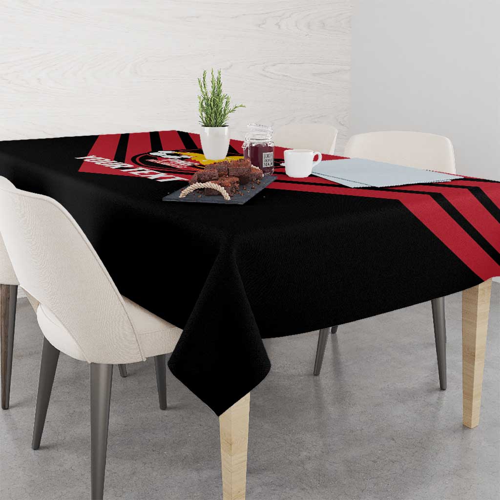 Hekari Papua New Guinea Football Custom Tablecloth Go PNG Red Army LT14 - Polynesian Pride