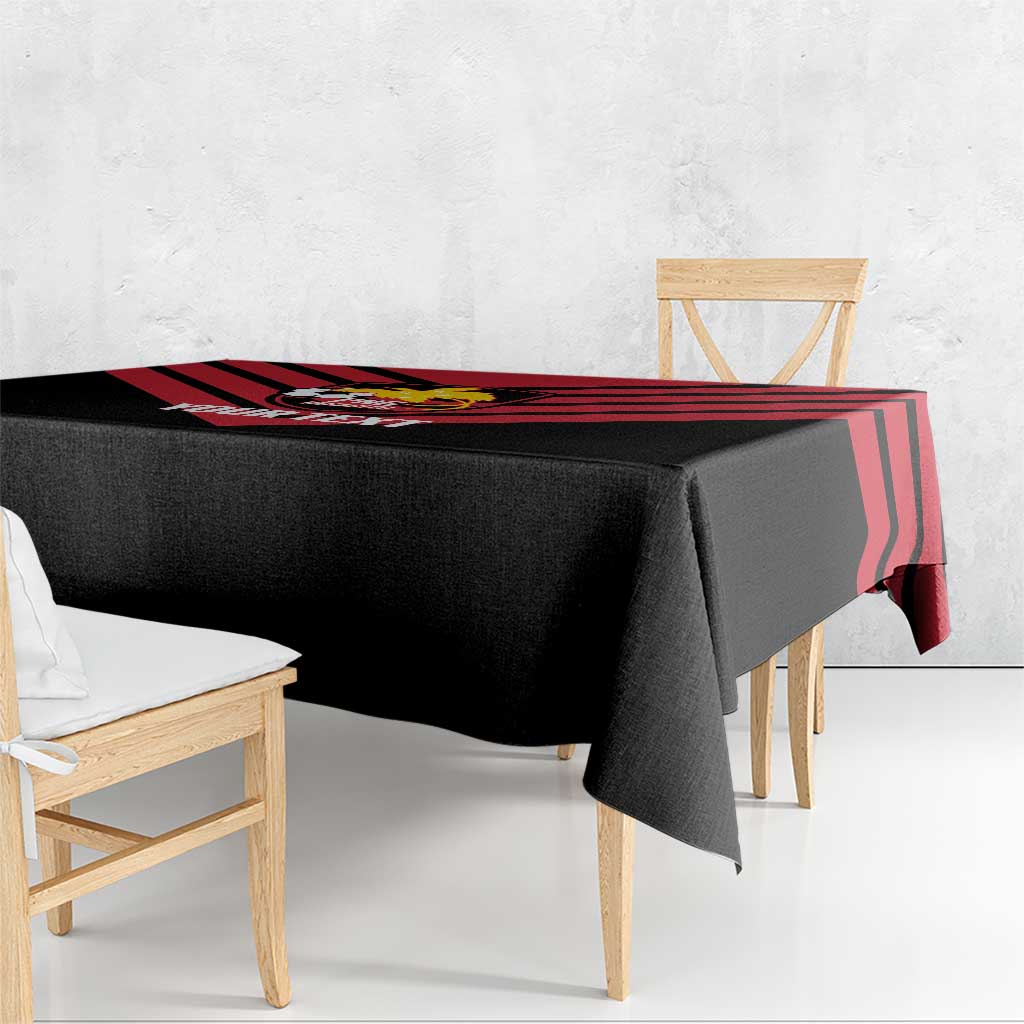Hekari Papua New Guinea Football Custom Tablecloth Go PNG Red Army LT14 - Polynesian Pride