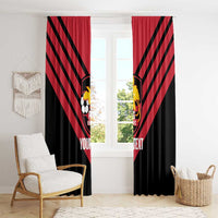 Hekari Papua New Guinea Football Custom Window Curtain Go PNG Red Army LT14 - Polynesian Pride