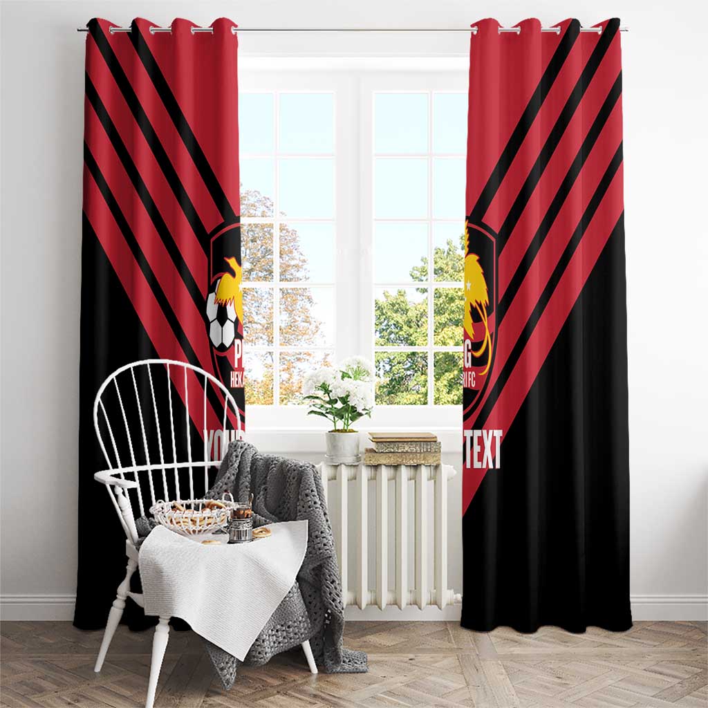 Hekari Papua New Guinea Football Custom Window Curtain Go PNG Red Army LT14 - Polynesian Pride