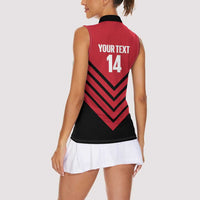 Hekari Papua New Guinea Football Custom Women Sleeveless Polo Shirt Go PNG Red Army