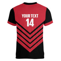 Hekari Papua New Guinea Football Custom Women V-Neck T-Shirt Go PNG Red Army