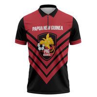 Hekari Papua New Guinea Football Custom Zipper Polo Shirt Go PNG Red Army